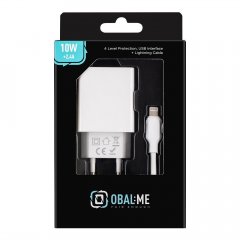 Obal:Me Cestovní Nabíječka USB-A 10W + USB-A/Lightning Kabel 1m White