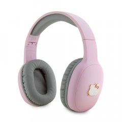 Hello Kitty Bicolor Kitty Metal Head Logo Bluetooth Stereo Headphones Pink
