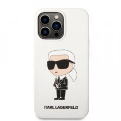 Karl Lagerfeld Liquid Silicone Ikonik NFT Zadní Kryt pro iPhone 13 Pro White