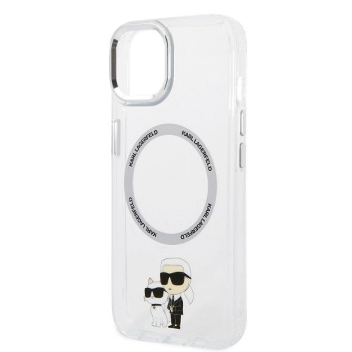 Karl Lagerfeld IML Karl and Choupette NFT MagSafe Zadní Kryt pro iPhone 15 Transparent