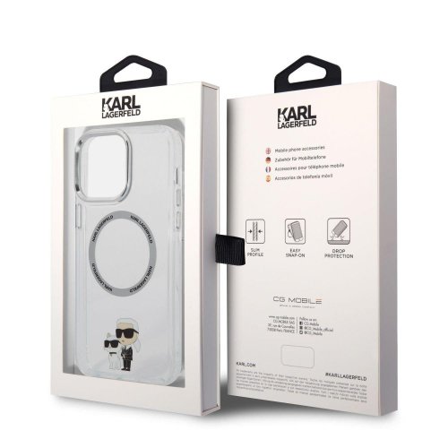 Karl Lagerfeld IML Karl and Choupette NFT MagSafe Zadní Kryt pro iPhone 13 Pro Max Transparent
