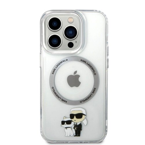 Karl Lagerfeld IML Karl and Choupette NFT MagSafe Zadní Kryt pro iPhone 15 Pro Transparent