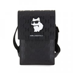 Karl Lagerfeld Saffiano Monogram Choupette NFT Taška na Telefon Black