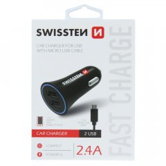 SWISSTEN CL ADAPTÉR 2,4A POWER 2x USB + KABEL MICRO USB
