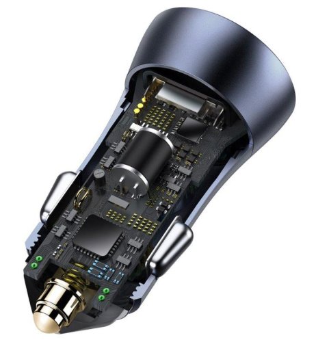 Baseus TZCCJD-0G Golden Contactor Nabíječka do auta Dual Quick Charger USB 40W Dark Grey