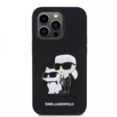 Karl Lagerfeld PU Saffiano Karl and Choupette NFT Zadní Kryt pro iPhone 13 Pro Black