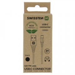 DATOVÝ KABEL SWISSTEN USB/USB-C ČERNÝ 1,2M  (ECO BALENÍ)