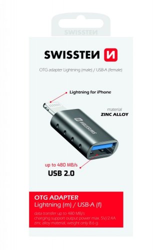 SWISSTEN OTG ADAPTER LIGHTNING(M)/USB-A(F)