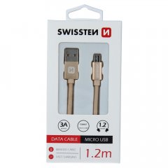 DATOVÝ KABEL SWISSTEN TEXTILE USB / MICRO USB 1,2 M ZLATÝ