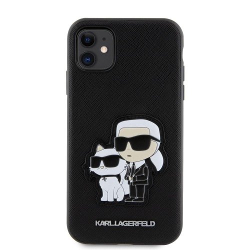 Karl Lagerfeld PU Saffiano Karl and Choupette NFT Zadní Kryt pro iPhone 11 Black