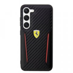 Ferrari PU Carbon Zadní Kryt pro Samsung Galaxy S23 Black