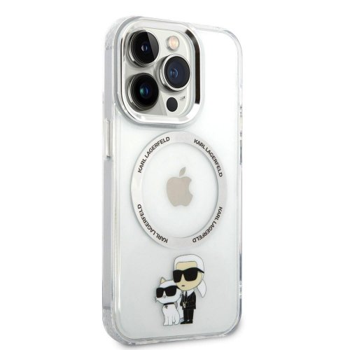 Karl Lagerfeld IML Karl and Choupette NFT MagSafe Zadní Kryt pro iPhone 15 Pro Transparent