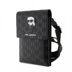 Karl Lagerfeld Saffiano Monogram Ikonik NFT Taška na Telefon Black