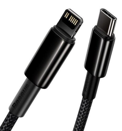 Baseus CATLWJ-A01 Tungsten Gold Fast Charge Kabel USB-C to Lightning  20W 2m Black