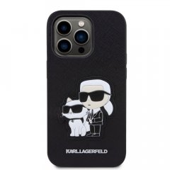 Karl Lagerfeld PU Saffiano Karl and Choupette NFT Zadní Kryt pro iPhone 14 Pro Black