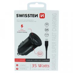 SWISSTEN CL PRO SAMSUNG SUPER FAST CHARGING 25W + KABEL USB-C/USB-C 1,2 M BLACK