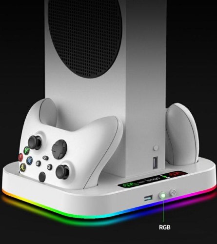 iPega XBS012S Multifunkční Nabíjecí RGB Stojan s Chlazením pro Xbox Series S + 2ks Baterií