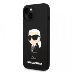 Karl Lagerfeld Liquid Silicone Ikonik NFT Zadní Kryt pro iPhone 15 Black
