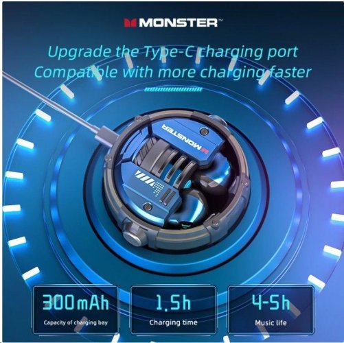 Monster XKT10 TWS Bezdrátová Sluchátka Blue