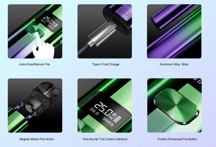 Lost Vape Ursa Nano Pro elektronická cigareta 900mAh Electric Violet 1ks