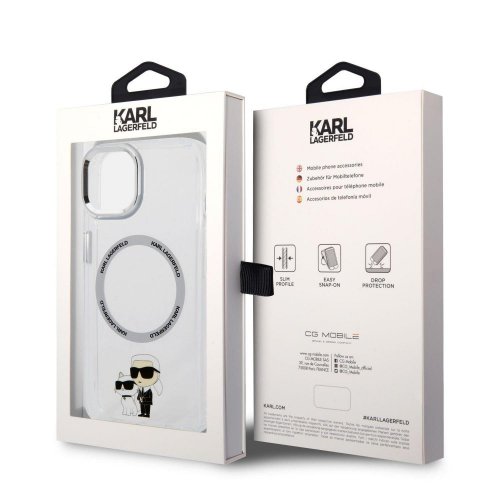 Karl Lagerfeld IML Karl and Choupette NFT MagSafe Zadní Kryt pro iPhone 14 Plus Transparent