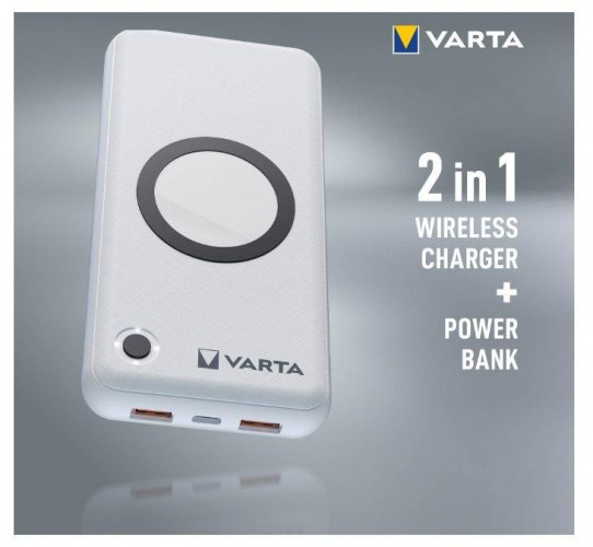 VARTA Portable Bezdrátová Powerbanka 20000mAh Silver
