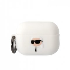 Karl Lagerfeld 3D Logo NFT Karl Head Silikonové Pouzdro pro Airpods Pro 2 White