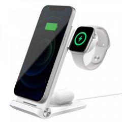 Nillkin PowerTrio 3v1 Bezdrátová Nabíječka MagSafe pro Apple Watch White (MFI)