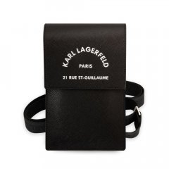Karl Lagerfeld Saffiano Rue Saint Guillaume Taška na Telefon Black